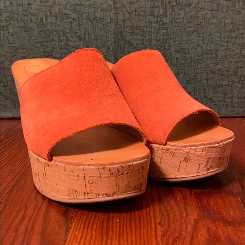 Orange dolce vida wedges
